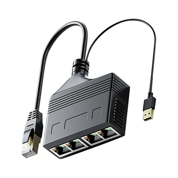 NATEFEMIN 1 to 4 Port Ethernet Splitter Cable 1000Mbps for Network ...