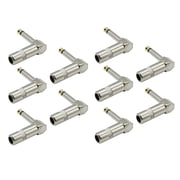 NATEFEMIN 10 Pack Right Angle 6.35mm 1/4 Inch TS Male Plug Adapter for Guitars Audio Consoles Amps Gold Plated Connectors