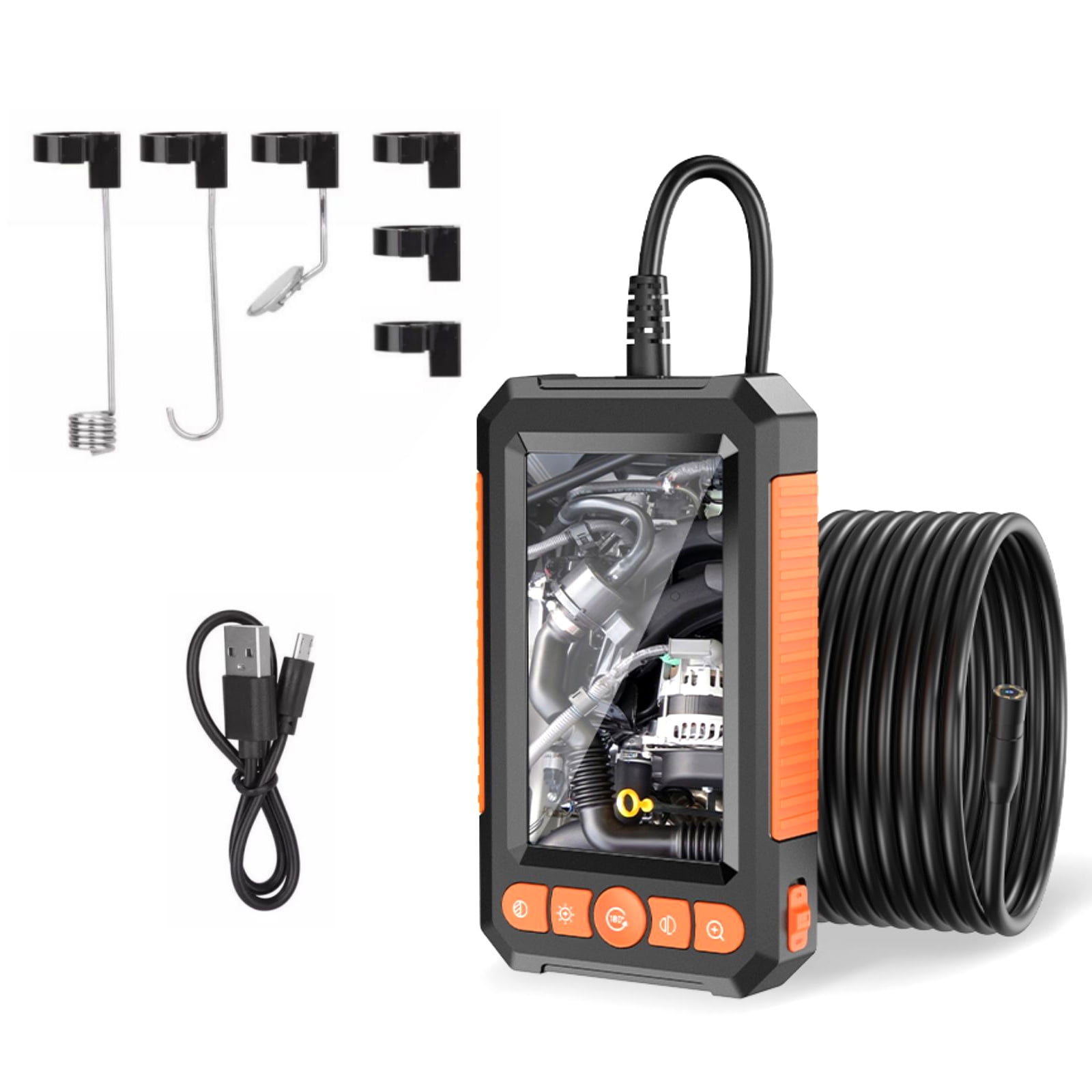 NATEFEMIN 1080P HD Industrial Endoscope Borescope 4.3 LCD Screen 8mm Waterproof Probe 8 LED Inspection Camera
