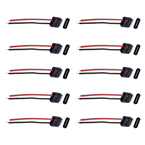 NATEFEMIN 10PCS Type C Female Connector IP67 Waterproof 2PIN 2.5A 5V for Charging and Data Transfer Applications Black 60mm Cable