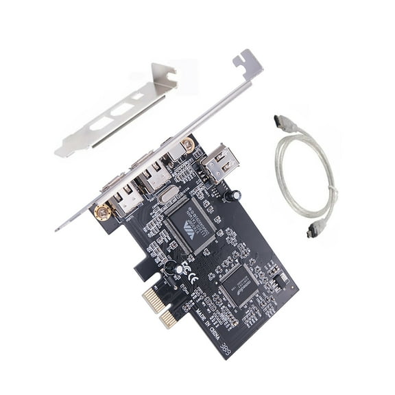 NATEFEMIN 1394b PCI Express FireWire Adapter with 4 Ports 1x 4 Pin 3x 6 Pin Backward Compatible with 1394a Win XP Vista 7 8 Full Duplex