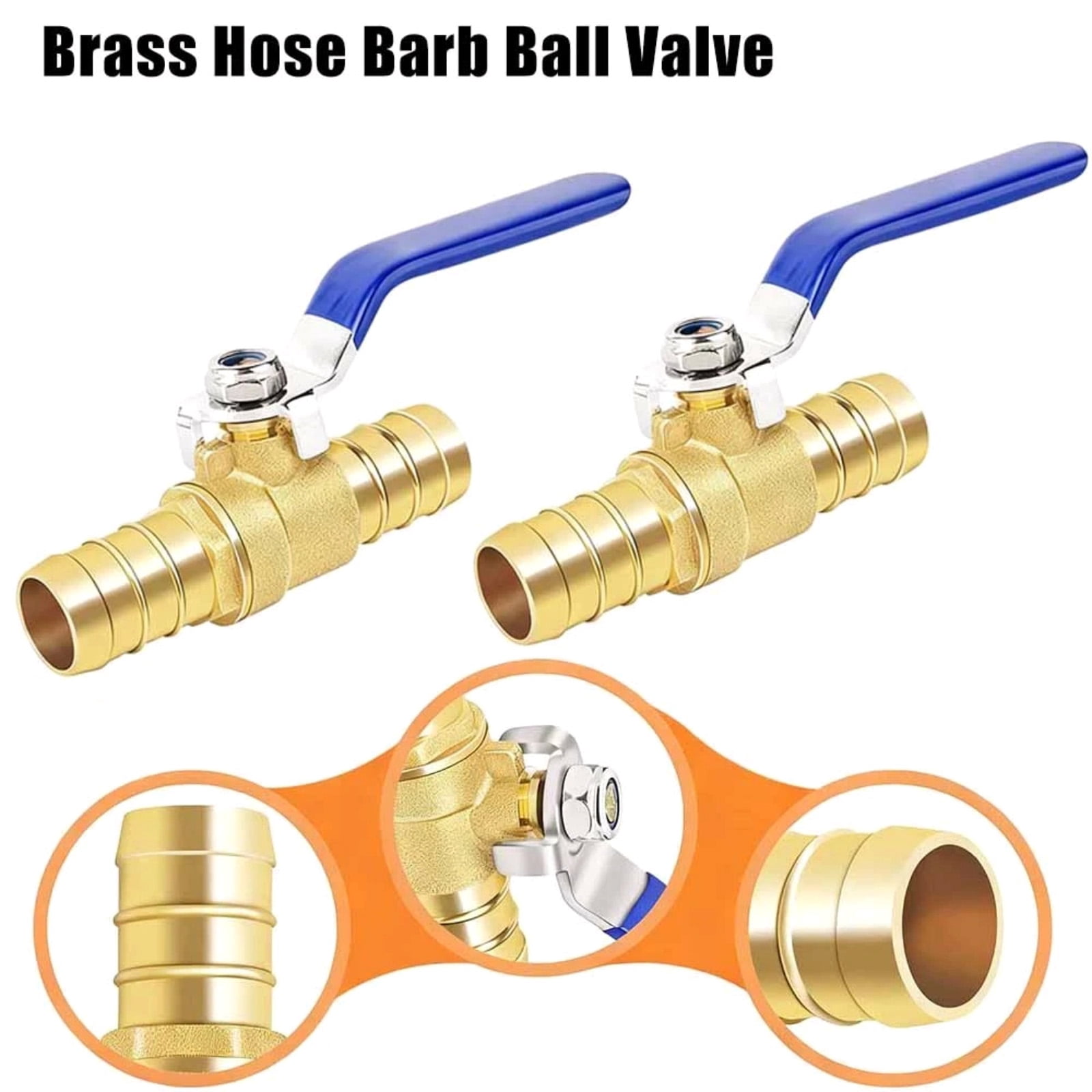 NATEFEMIN 16mm Hose Barb Ball Valve Wide Temperature Range For Fuel Water Oil Gas Automotive Cooling System Control