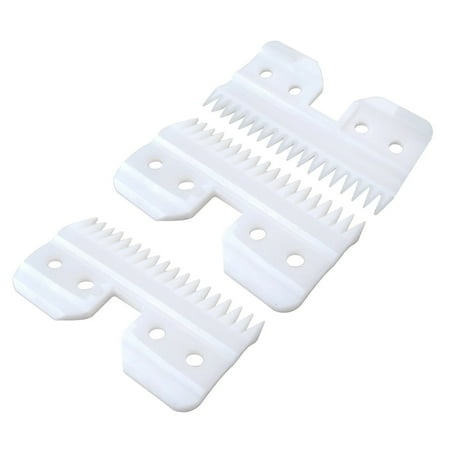 NATEFEMIN 18 Teeth Ceramic Clipper Blade 3 PC Set Sharp Long Lasting Cool for Wahl A5 3F 5F 7F Hair Cutting