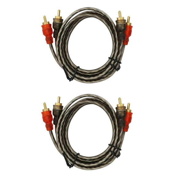 NATEFEMIN 2 Pack RCA Cable 4ft For Car Stereo Home Audio Systems Copper Core Shielded Male to Male