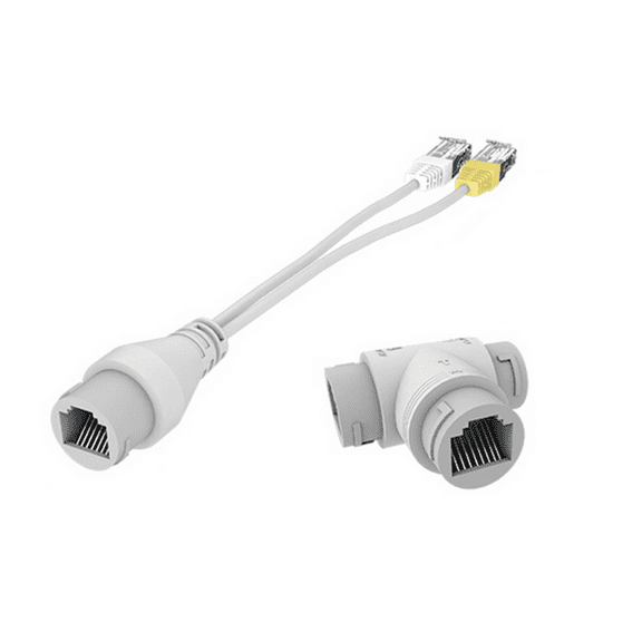 NATEFEMIN 2-in-1 POE Splitter for Security Cameras 100m Range 12+ 36- Power Mode RJ45 Ports