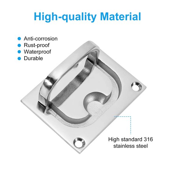 NATEFEMIN 2Pcs Boat Hatch Pull 316 Stainless Steel 2.95x2.17In For Boat Yacht Car Cabinet Locker Marine Grade Handle