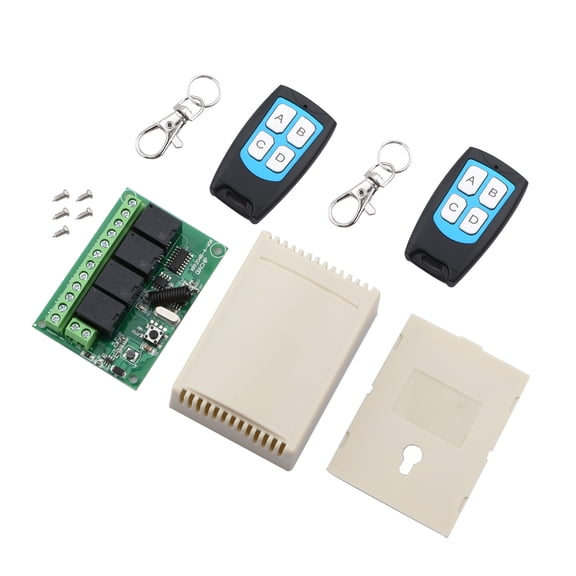 NATEFEMIN 4-Channel Remote Control Switch Relay Receiver Universal Wireless Remote Control Switch