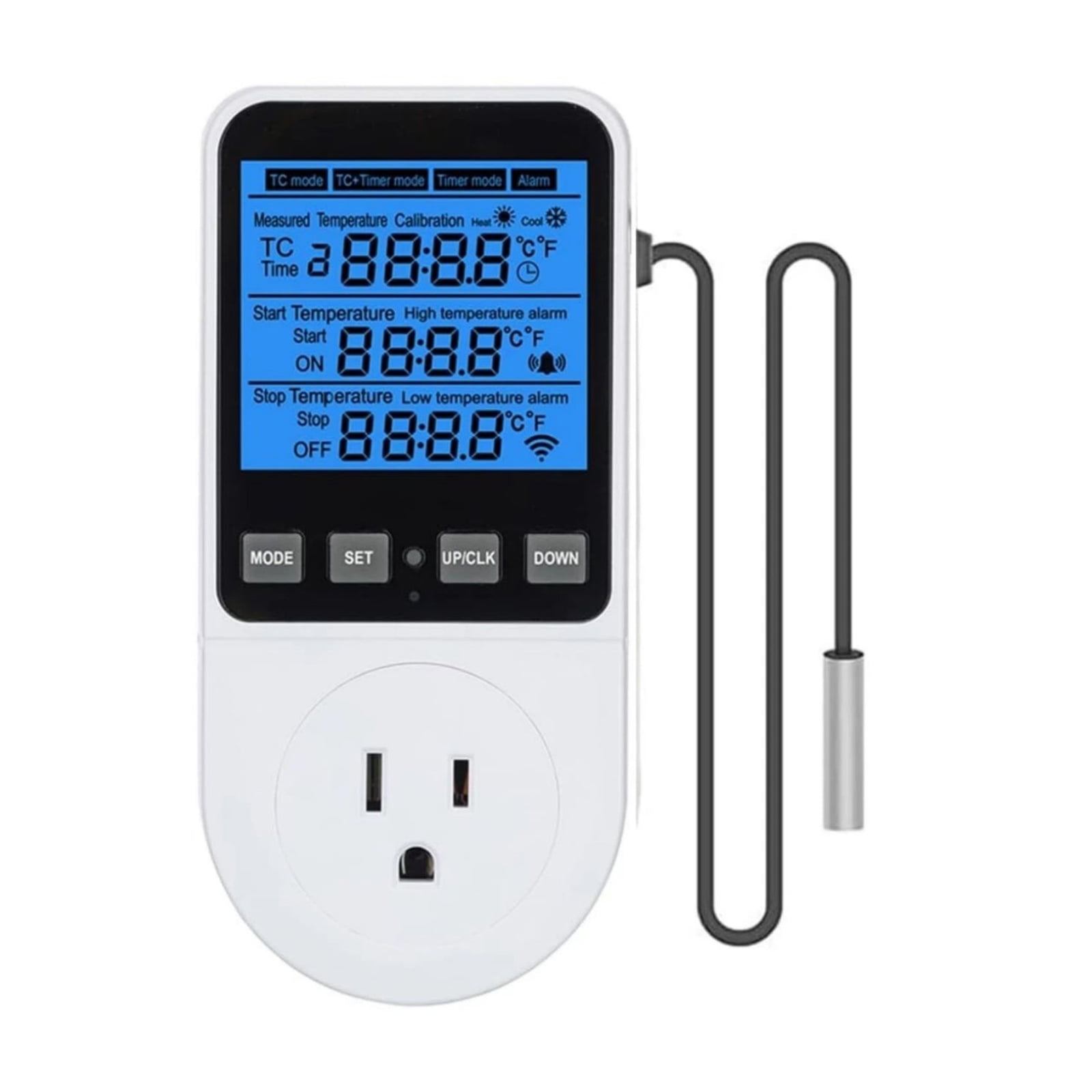 NATEFEMIN 4 Mode Programmable Temperature Control Socket Timer Alarm ...