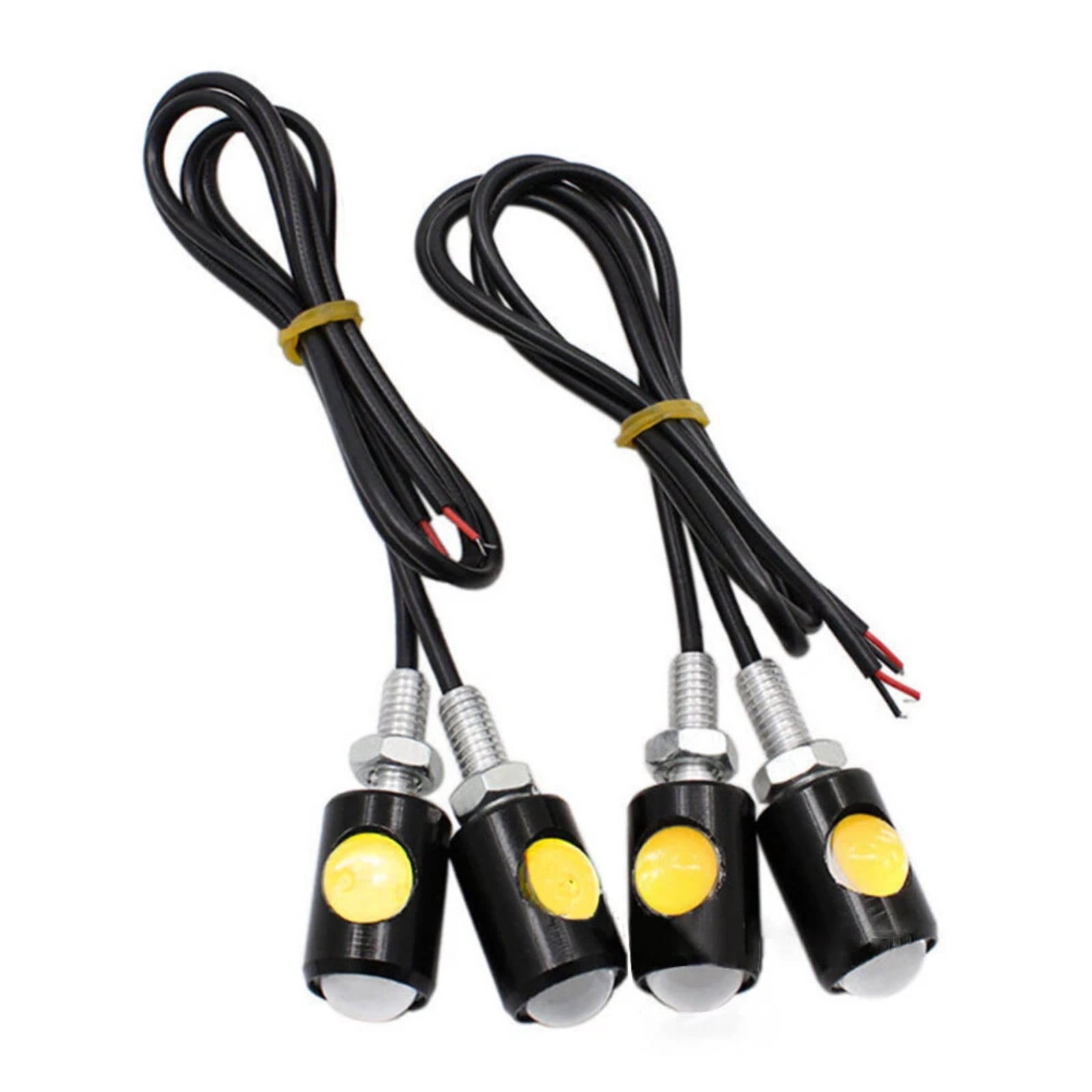 NATEFEMIN 4 Pcs Motorcycle LED Turn Signals Amber 12V Universal Fit Aluminum Housing Blinker Super Bright Lights