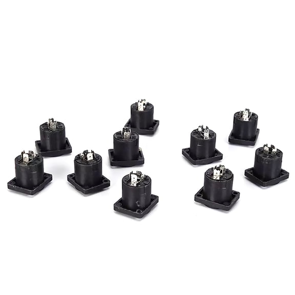 NATEFEMIN 4 Pole Speaker Jack Audio Cable Panel Socket Female Jack Socket Plug, 10PCS