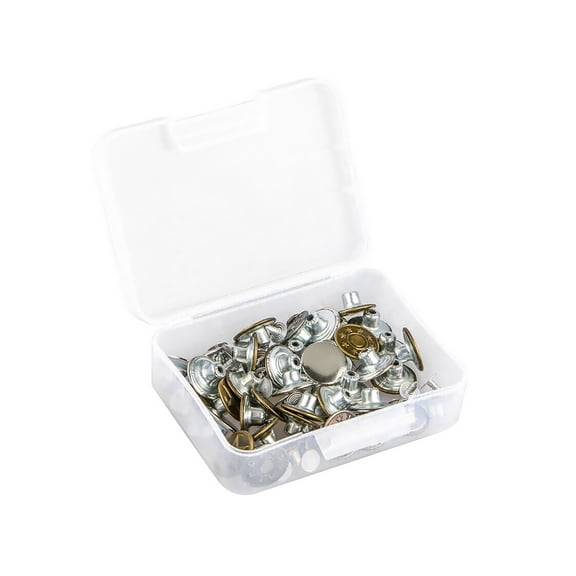 NATEFEMIN 40 Metal Jeans Buttons Tack Buttons Replacement Kit Easy Install Various Styles Clothing Pants Repair with Storage Container