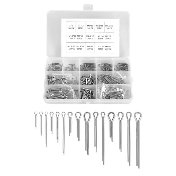 NATEFEMIN 420PCS Cotter Pin Assortment, Split Pin Fastener Clips Cotter Pin Assortment for Cars, Trucks