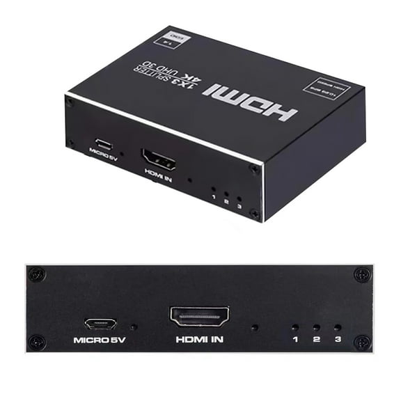 NATEFEMIN 4K HD Splitter 1 In 3 Out Duplicate Output for PS4 Xbox Blu-ray HDTV Same Image Multiple Displays
