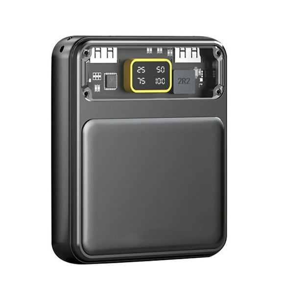 NATEFEMIN 5V 2A Power Bank DIY Case Transparent Dual USB Output for 18650 Batteries Daily Use Charging