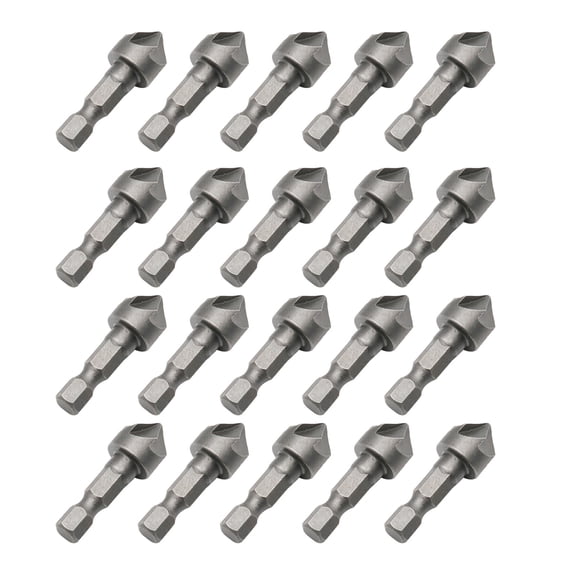NATEFEMIN 6-Flute 90 Degree Countersink Drill Bit 37mm Length Corrosion Resistant for Aluminum PVC Rubber Deburring Operations