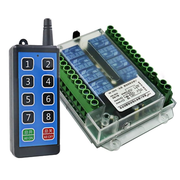 NATEFEMIN 8 Channel Wireless Remote Control Relay Switch Remote Relay ON Off Switch
