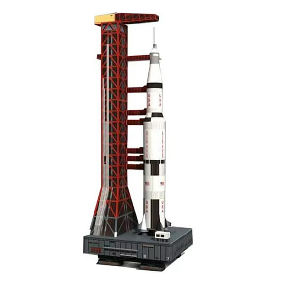 NATEFEMIN Accurate Scale Saturn V Rocket & Launch Pad Paper Craft Kit, Perfect for Space Enthusiasts and Educators