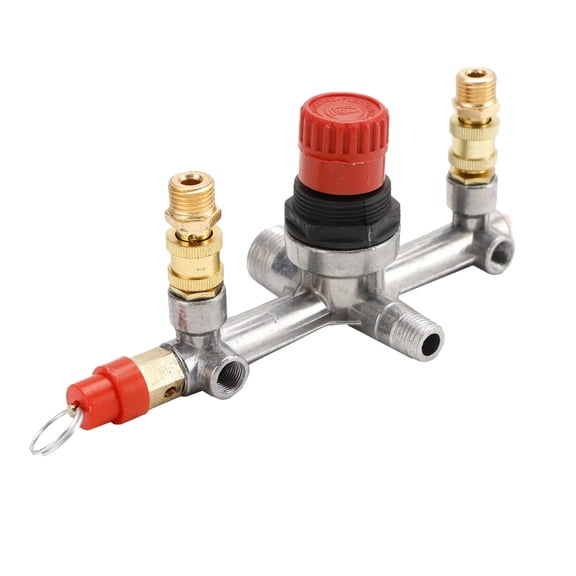 NATEFEMIN Air Compressor Pressure Switch Control Valve Pressure Switch Manifold Regulator Gauges Valve Switch