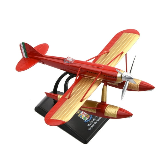 NATEFEMIN Alloy WWI Italy Macchi MC 72 Racing Seaplane Model 1/72 Scale Diecast Replica for Display Decoration Gift for Model Plane Fan