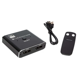 NATEFEMIN Aluminum Alloy Displayport Switch DP 1.4 Switch Bi-Direction 8K@30Hz Splitter Converter for PC Laptop