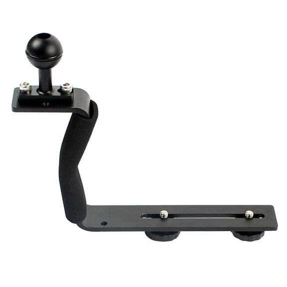 NATEFEMIN Aluminum Z Shape Handle Bracket for Camera 1 Inch Ball Head Lightweight Extended Tray Easy to Use Diving SLR Mount with Screws