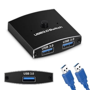 NATEFEMIN Bi-Directional USB 3.0 Switch Keyboard Mouse Printer Sharing Hub 2 In 1 Out Two Way LED Indicator Device