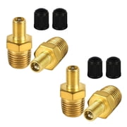 NATEFEMIN Brass Air Chuck Adapter 1/4 NPT Male for Schrader Valve Tire Inflation Auto Compressor Outdoor Compact Protective Cover