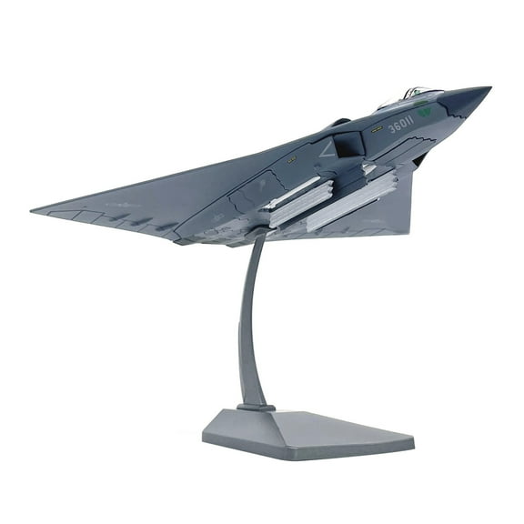 NATEFEMIN China J-36 Air Force Fighter Jet Model 1/144 Sixth Generation Alloy Diecast Collection Display New 6.7 Inch Plane