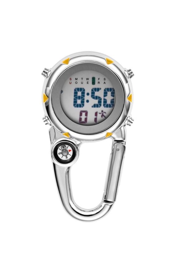 Carabiner Clip Watch Portable Design Mineral Glass Dial Backlight Feature For Construction Workers And Outdoor Enthusiasts