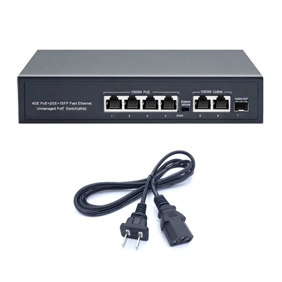 NATEFEMIN Compact and Durable Gigabit POE Switch with Indicator Lights for Easy Monitoring and Troubleshooting