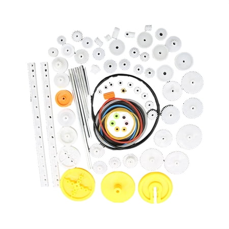 NATEFEMIN Comprehensive 82Pcs Gear Set for DIY Projects, 0.5 Modulus, Main Shaft Gears, Pulleys, Wheel Axles, All-In-One Gear Component Kit