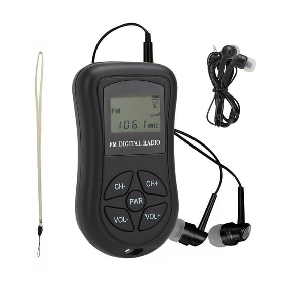 NATEFEMIN Conference Rehearsal FM Receiver Digital 60-108 MHz Portable AAA Battery Operated with Earphones Neck Strap for Personal Use