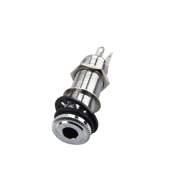 NATEFEMIN Copper Instrument Jack Socket 44.5*16mm Three Prongs Mono Active Design For Electric Guitar Bass Replacement Parts