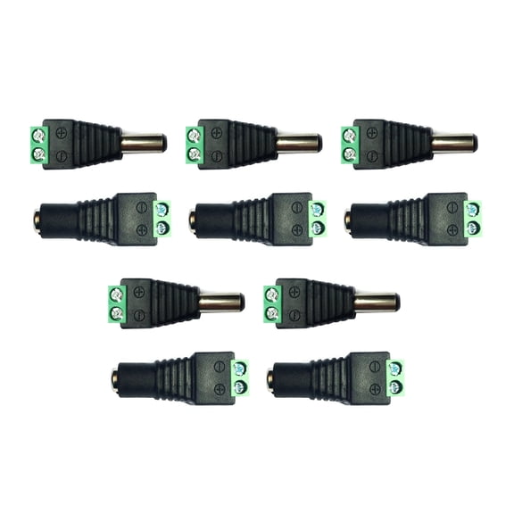 NATEFEMIN DC 12V-36V DC Power Jack Connector 5.5mm x 2.1mm Male and Female Socket, 5 Pairs