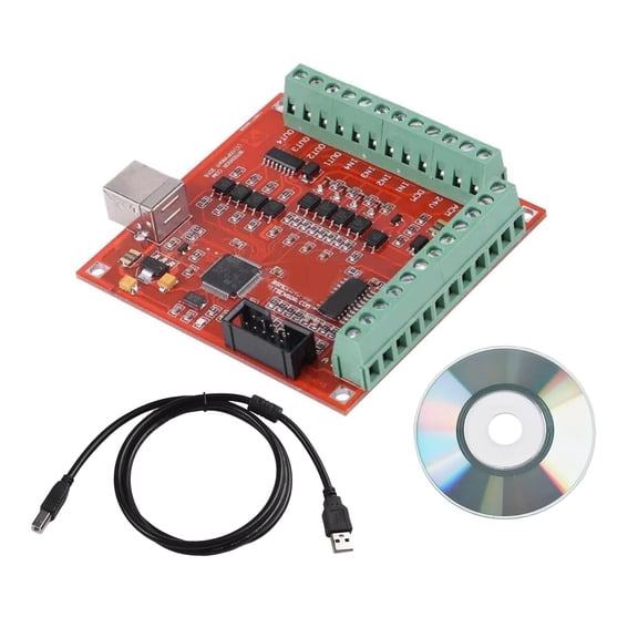 NATEFEMIN DIY CNC Controller Card, USB 4-Axis Linkage Stepper Motor Motion Control Card