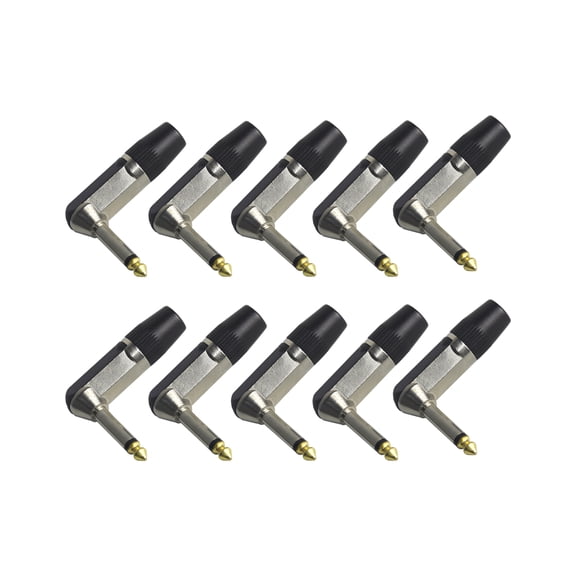 NATEFEMIN Easy to Use 6.35mm Mono Jack Plugs for Guitar AMP and Instrument Cables with L Shape Design