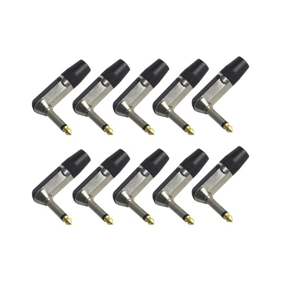 NATEFEMIN Easy to Use 6.35mm Mono Jack Plugs for Guitar AMP and Instrument Cables with L Shape Design