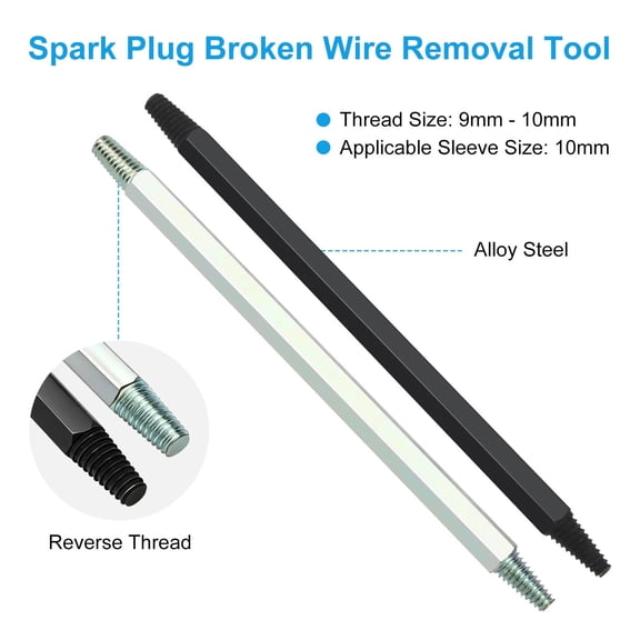 NATEFEMIN Engine Spark Plug Extractor Tool For Car Truck Maintenance 2PCS Alloy Steel Left Hand Thread 10mm Socket High Torque