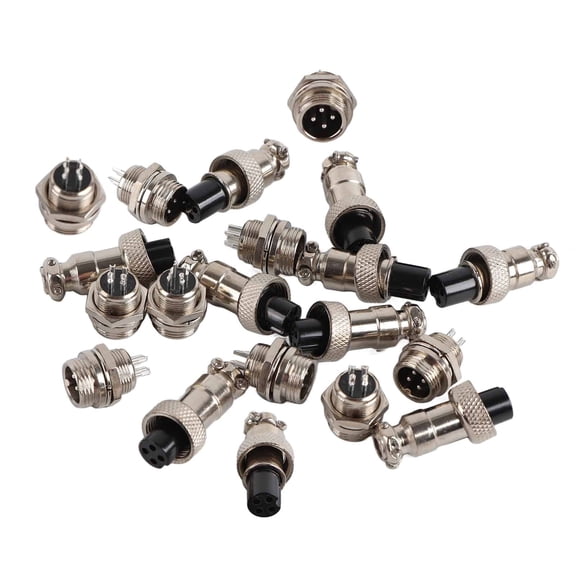 NATEFEMIN GX12 4Pin 12mm Aviation Plug Male Female Aviation Connector Power Plug, 10 Set