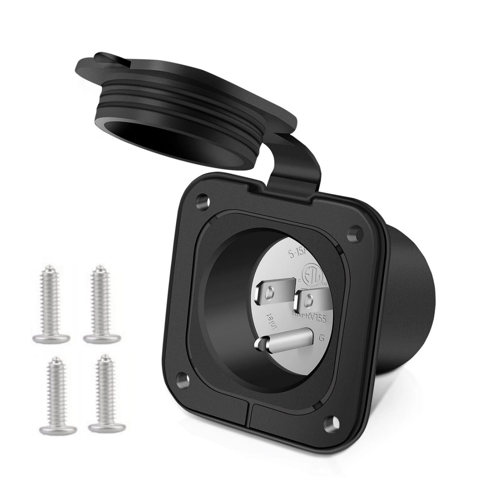 NATEFEMIN Generator Battery Charger Plug 15A RV Power Inlet for RVs ...