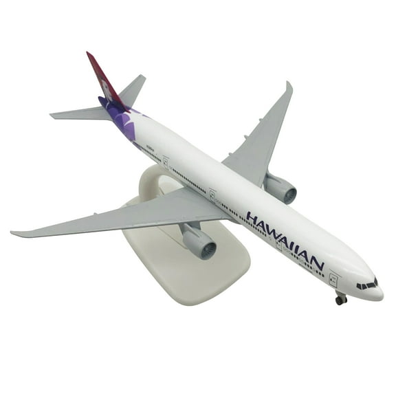 NATEFEMIN Hawaii B777 Airplane Model for Enthusiasts with Movable Wheels and Display Stand Retro Design