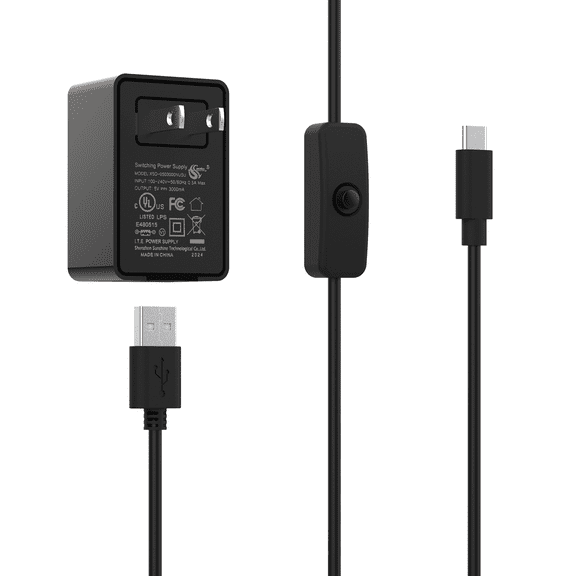 NATEFEMIN High-Performance for Raspberry Pi 4 USB-C Charger, Ideal for Devices with Type-C Ports