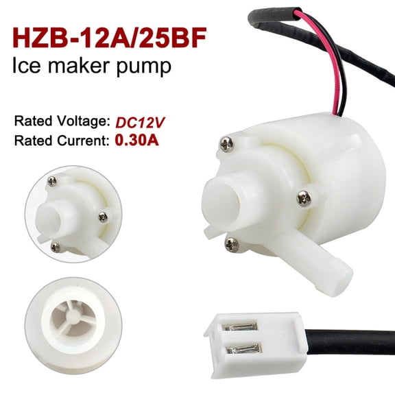 NATEFEMIN Household Small Ice Machine Water Pump, DC12V 3.6W, White Self-Priming, For HZB-20FA/HZB-50A Bullet Ice Makers