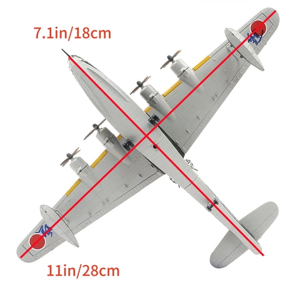 NATEFEMIN IJNAS Japanese Navy Seaplane Model,Kawanishi H8K2 Emily,1:144 Alloy Plastic for Home Ornament Aviation Collection Christmas