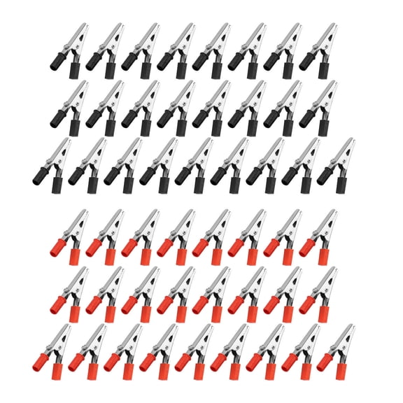 NATEFEMIN Metal Plastic Alligator Clips 10mm Jaw 50PCS 6V 12V For Electrical Laboratory Testing Work Miniature Clamping Tasks