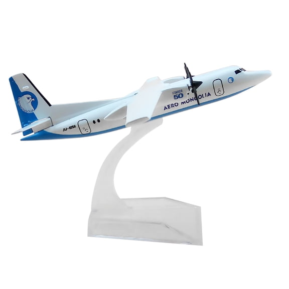 NATEFEMIN Mongolia Fokker 50 1/400 Scale Alloy Aircraft Model for Aviation Enthusiasts Souvenir Display, 16cm