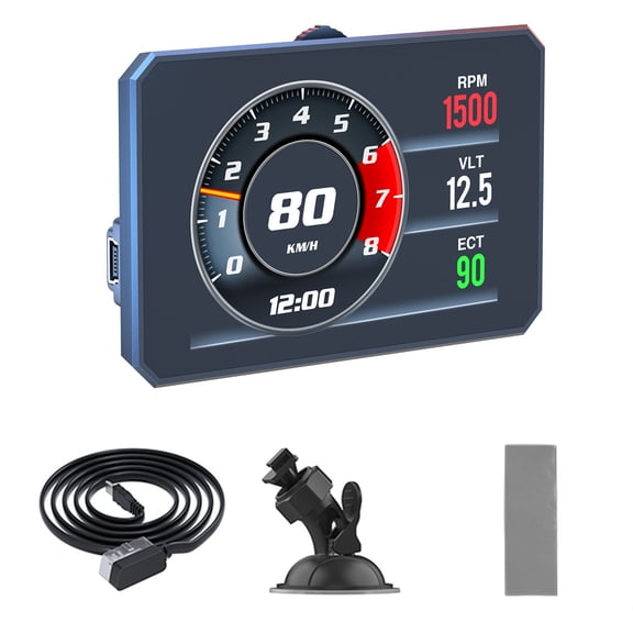NATEFEMIN OBD2 HUD Display for Cars 2008+ Real-time Monitoring Performance Test Fault Code Reader Overspeed Alarm Calibration
