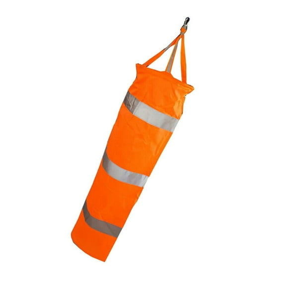 NATEFEMIN Outdoor Windsock for Enhanced Visibility - Orange Polyester, 30" Long with Reflective Belts for All Weather
