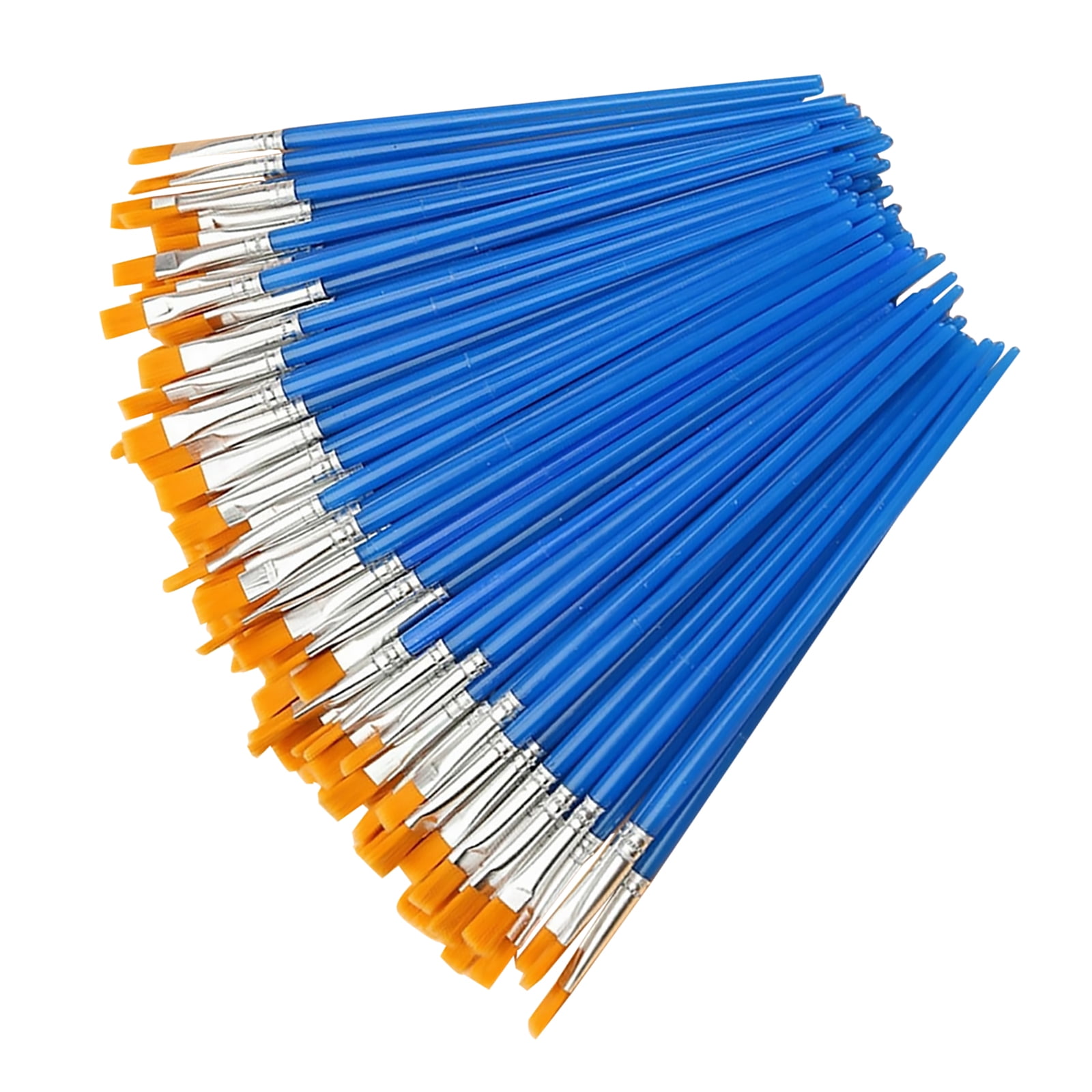 NATEFEMIN Painting Set for Kids Students 100 Flat Paintbrushes Nylon Hair Easy Clean Watercolor Acrylic Oil