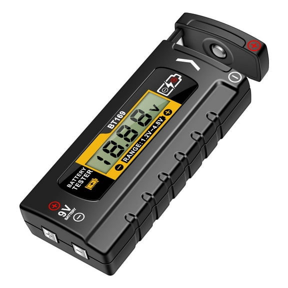 NATEFEMIN Portable Battery Tester Digital LCD Home Use Check AA AAA C D 9V Lithium Batteries Voltage Capacity Reading